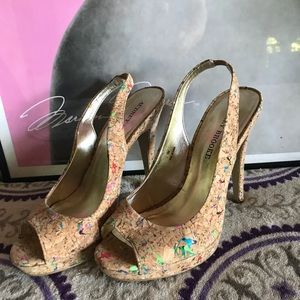 Cute cork sling backs!  Never worn!